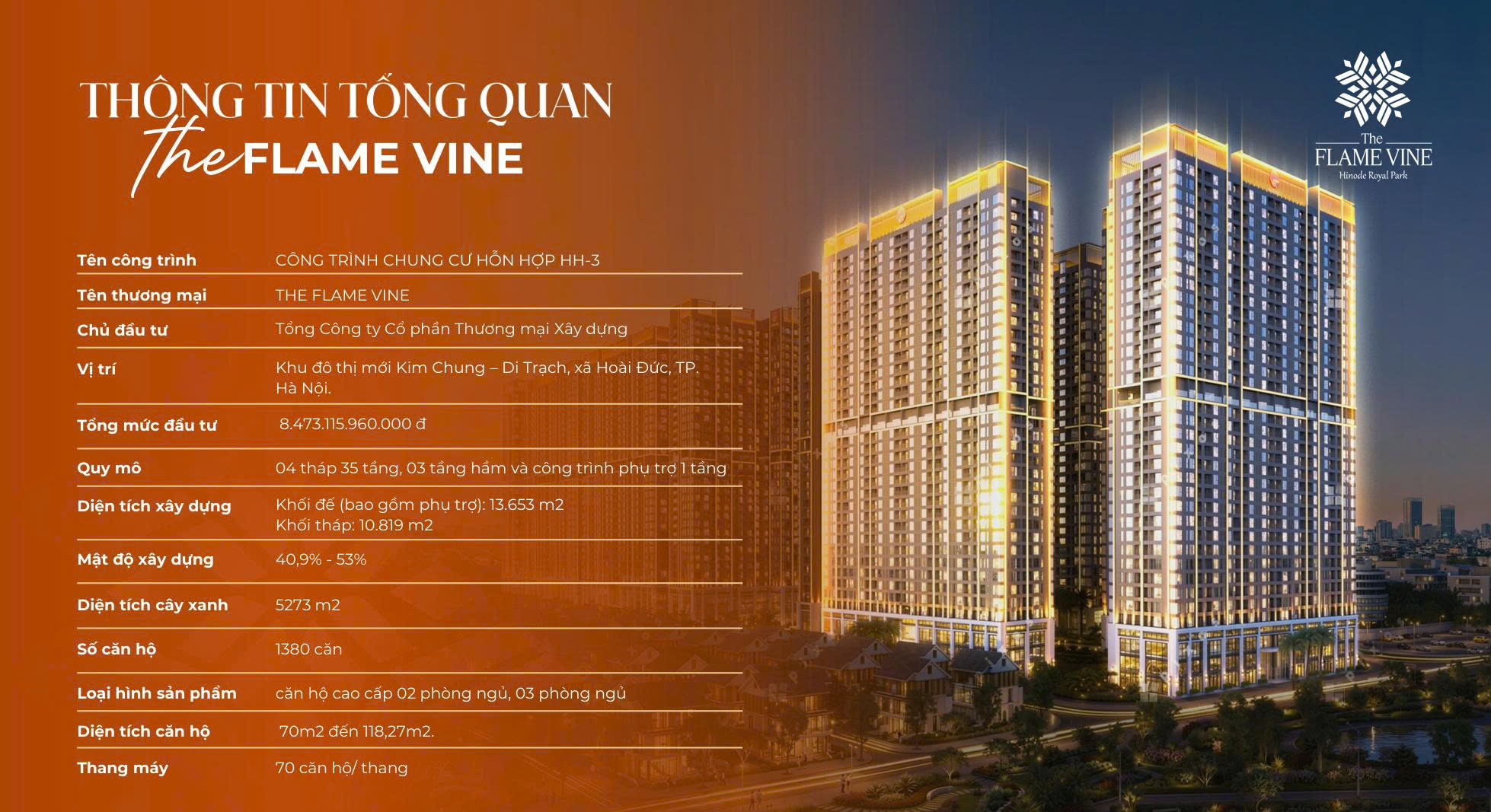 thông tin tổng quát chung cư The Flame vine
